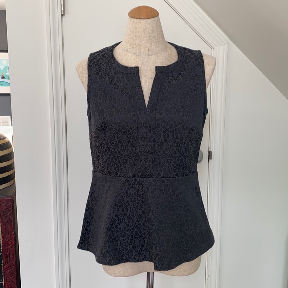 NWOT! Banana Republic Monogram Black Peplum Top